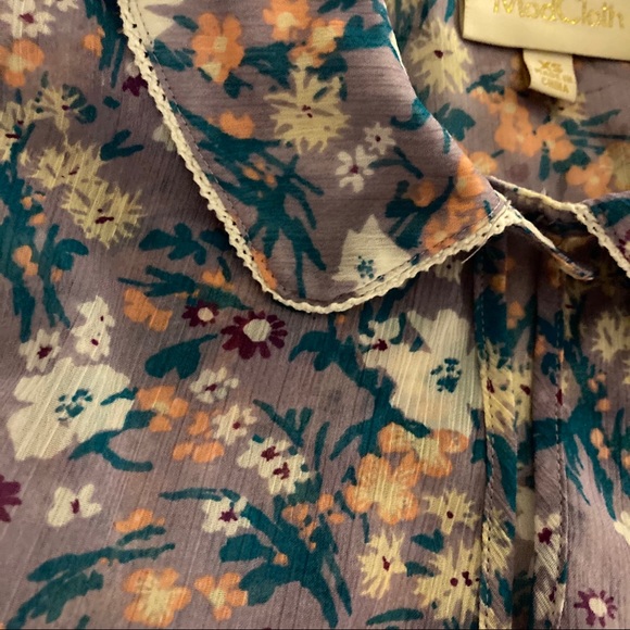 ModCloth | lavender floral chiffon peplum xs rare - Picture 13 of 13